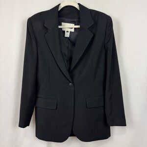 Votre Nom Designer Paris Black Blazer Jacket One Button w/ Pockets Size 2 US M